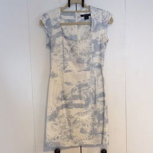 Classic White/Blue Midi Dress